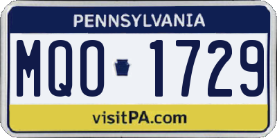 PA license plate MQO1729