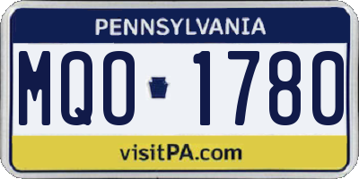 PA license plate MQO1780