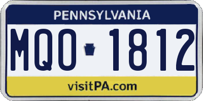 PA license plate MQO1812