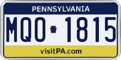 PA license plate MQO1815