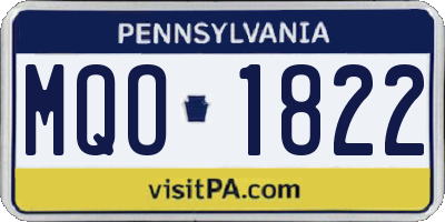 PA license plate MQO1822