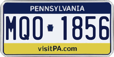 PA license plate MQO1856