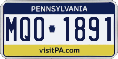PA license plate MQO1891