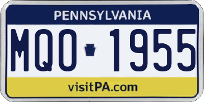 PA license plate MQO1955