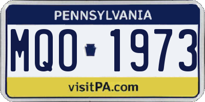 PA license plate MQO1973