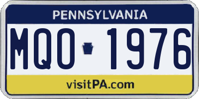 PA license plate MQO1976