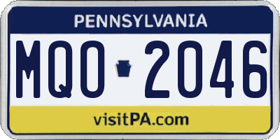 PA license plate MQO2046