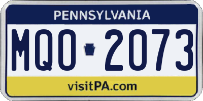 PA license plate MQO2073