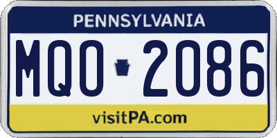 PA license plate MQO2086