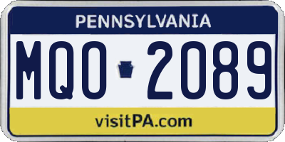 PA license plate MQO2089