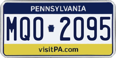 PA license plate MQO2095