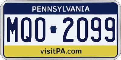 PA license plate MQO2099