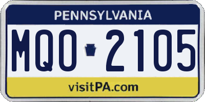 PA license plate MQO2105