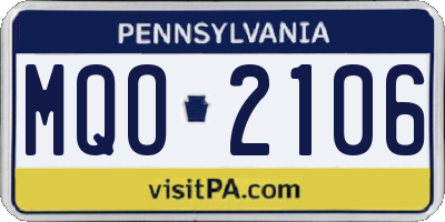 PA license plate MQO2106