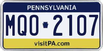 PA license plate MQO2107
