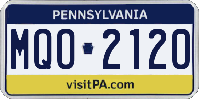 PA license plate MQO2120