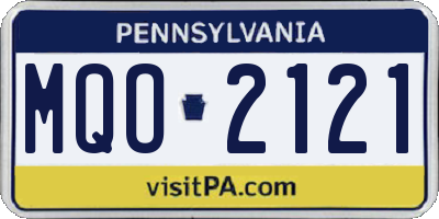 PA license plate MQO2121