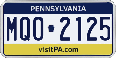 PA license plate MQO2125