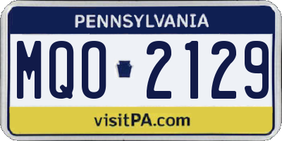 PA license plate MQO2129