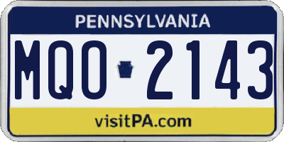 PA license plate MQO2143