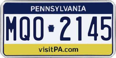 PA license plate MQO2145