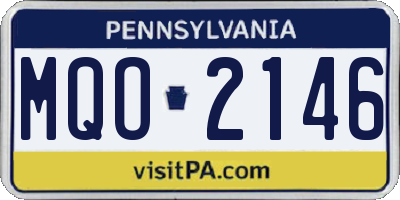 PA license plate MQO2146