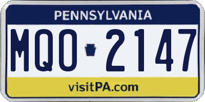 PA license plate MQO2147