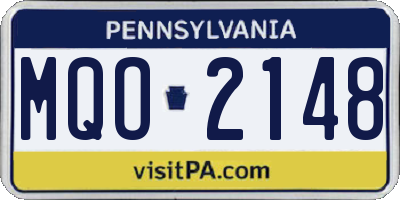 PA license plate MQO2148