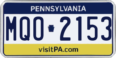 PA license plate MQO2153
