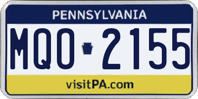 PA license plate MQO2155