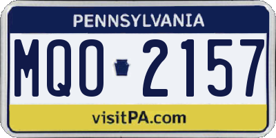 PA license plate MQO2157