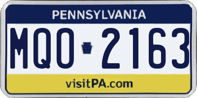 PA license plate MQO2163