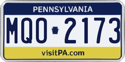 PA license plate MQO2173