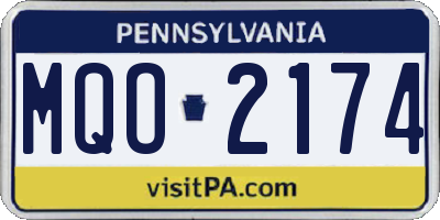 PA license plate MQO2174