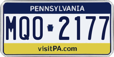 PA license plate MQO2177