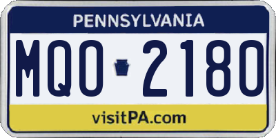 PA license plate MQO2180