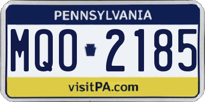 PA license plate MQO2185