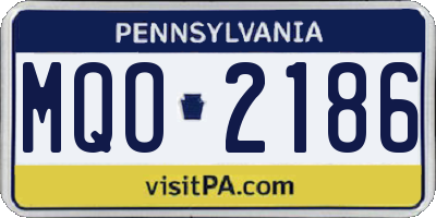 PA license plate MQO2186