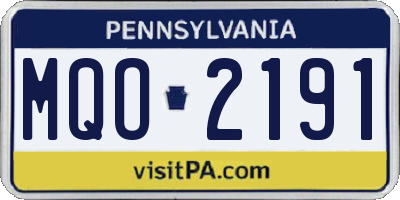 PA license plate MQO2191