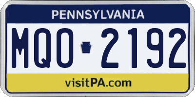 PA license plate MQO2192