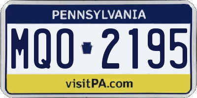 PA license plate MQO2195