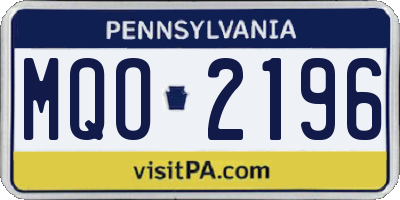PA license plate MQO2196