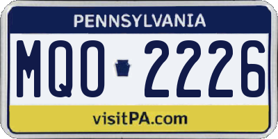PA license plate MQO2226