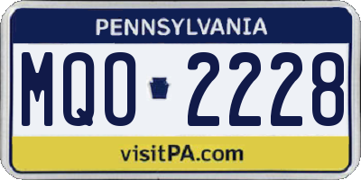 PA license plate MQO2228