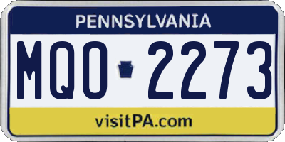 PA license plate MQO2273