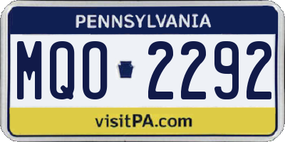 PA license plate MQO2292
