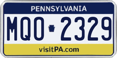 PA license plate MQO2329