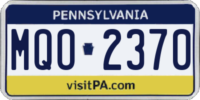PA license plate MQO2370