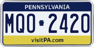 PA license plate MQO2420