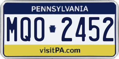 PA license plate MQO2452